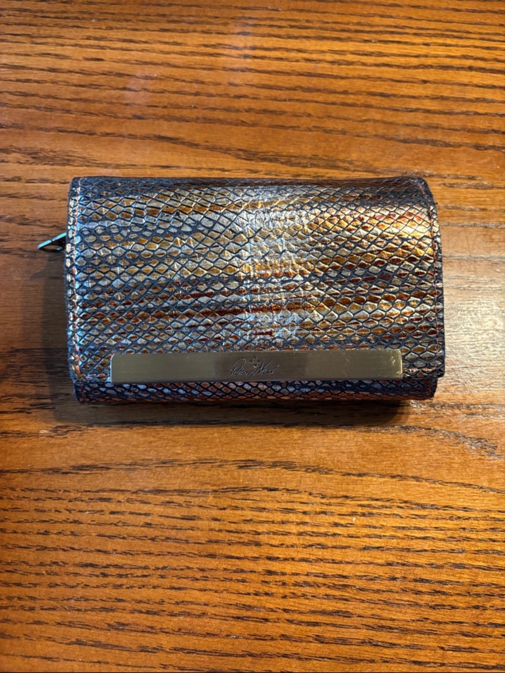 Patricia Nash Cametti Snake Leather Embossed Wallet Tri Fold